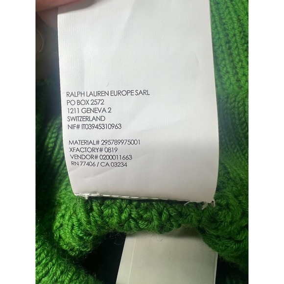 Club Monaco Oversized Shaker Knit Italian Yarn Wool Sweater Women's L Green Cozy - Picture 5 of 10